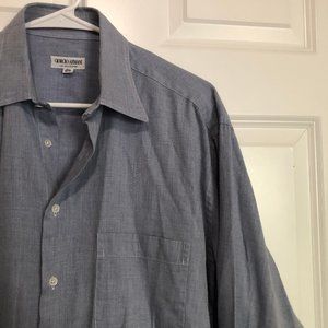 Giorgio Armani Le Collezioni Blue Button Down Shirt